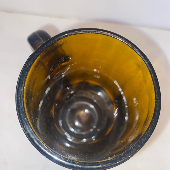 Vintage 10 Panel 16oz Amber Glass Mug 8 1/4" Tall - Picture 3 of 6